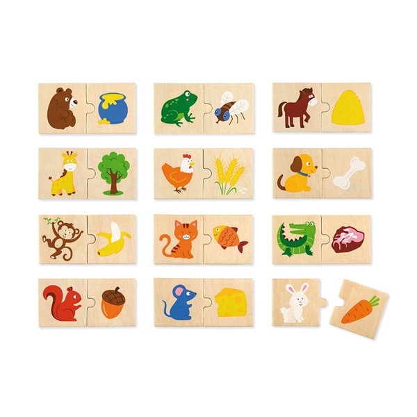 Wooden puzzle Viga Feeding animals