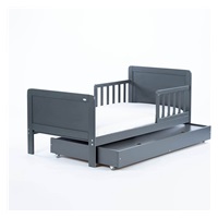 Drewex Olek 140x70 cm graphite children‘s bed with barrier and drawer