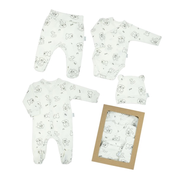 Nicol Baby Maternity Set Bears Cream, size 62 (3-6m)