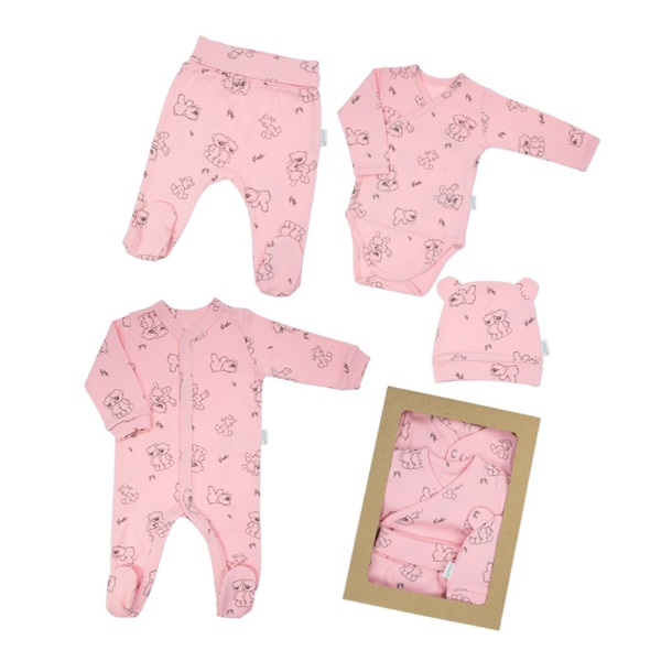 Nicol Maternity Baby Set Bears Pink, size 62 (3-6m)