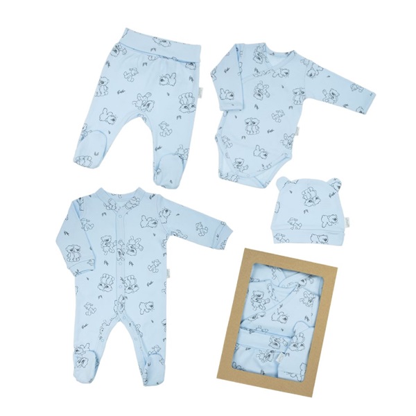 Nicol Maternity Baby Set Bears Blue, size 56 (0-3m)
