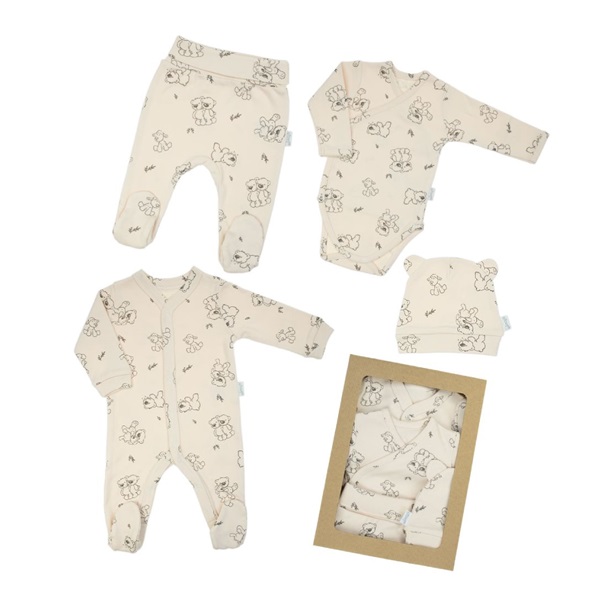 Nicol Baby Maternity Set Bears Beige, size 56 (0-3m)