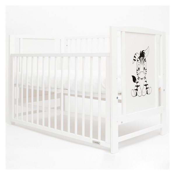 Baby cot New Baby BEA Zebra with removable sidewall white