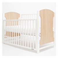 New Baby MIA crib with pull-down sidewall oak