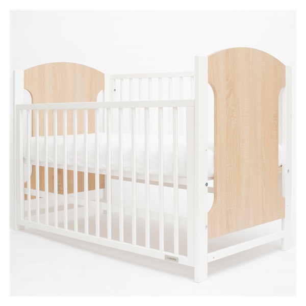 New Baby MIA crib with pull-down sidewall oak