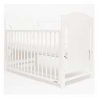 New Baby MIA crib with pull-down sidewall white