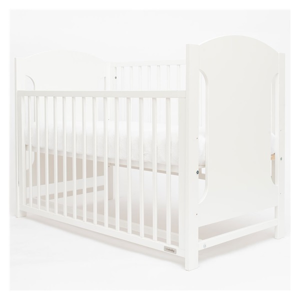 New Baby MIA crib with pull-down sidewall white