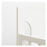 New Baby MIA crib with pull-down sidewall white