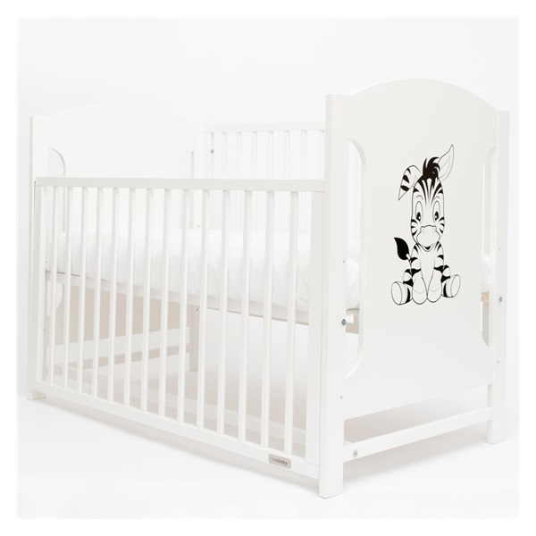 Baby cot New Baby MIA Zebra with removable sidewall white