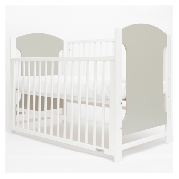 New Baby MIA crib with pull-down sidewall grey