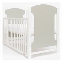 New Baby MIA crib with pull-down sidewall grey