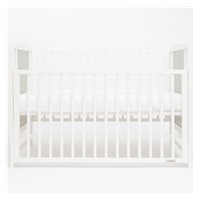 Baby cot New Baby BEA Zebra with removable sidewall white-grey