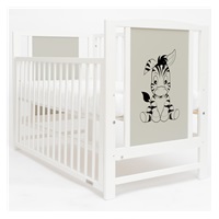 Baby cot New Baby BEA Zebra with removable sidewall white-grey