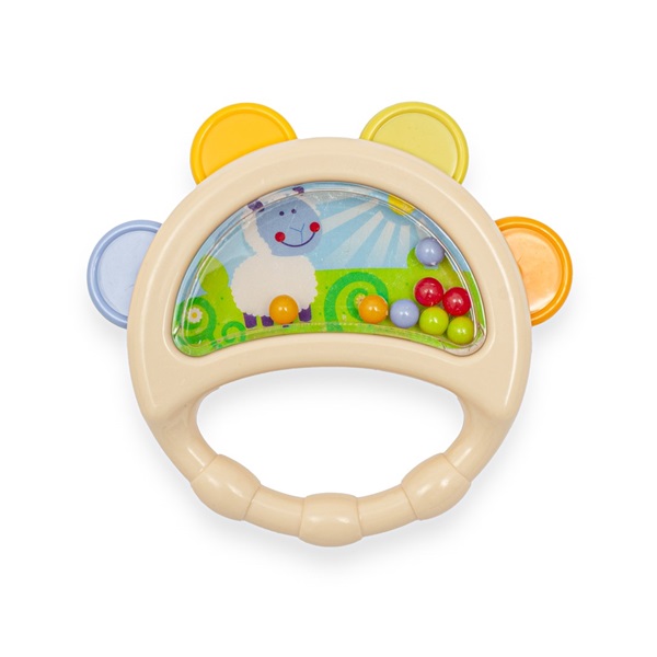 Baby Mix baby rattle tambourine beige