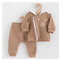 Baby Sweatpants and Sweatshirt New Baby Animals Cat beige, size 62 (3-6m)