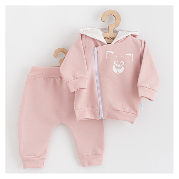 Baby Sweatpants and Sweatshirt New Baby Animals Bear old pink, size 62 (3-6m)