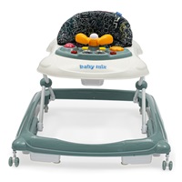 Baby Mix baby walker with steering wheel and silicone wheels green