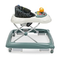 Baby Mix baby walker with steering wheel and silicone wheels green