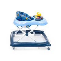 Baby Mix baby walker with steering wheel and silicone wheels dark blue