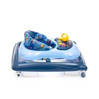 Baby Mix baby walker with steering wheel and silicone wheels dark blue