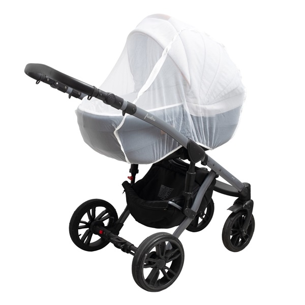 Luxury mosquito net with zipper for stroller New Baby white