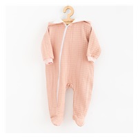 Baby Muslin Jumpsuit with Hood New Baby Comfort clothes pink, size 62 (3-6m)