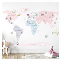 Wall sticker Map M pink