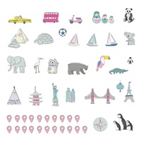 Wall sticker Map M pink