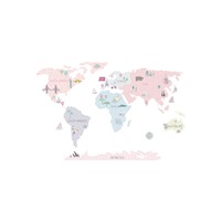 Wall sticker Map M pink