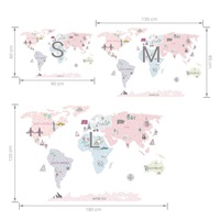 Wall sticker Map M pink