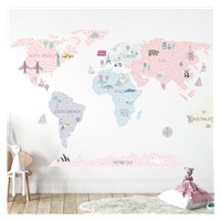 Wall sticker Map L pink