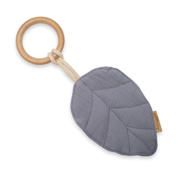 Baby teether New Baby Leaf grey