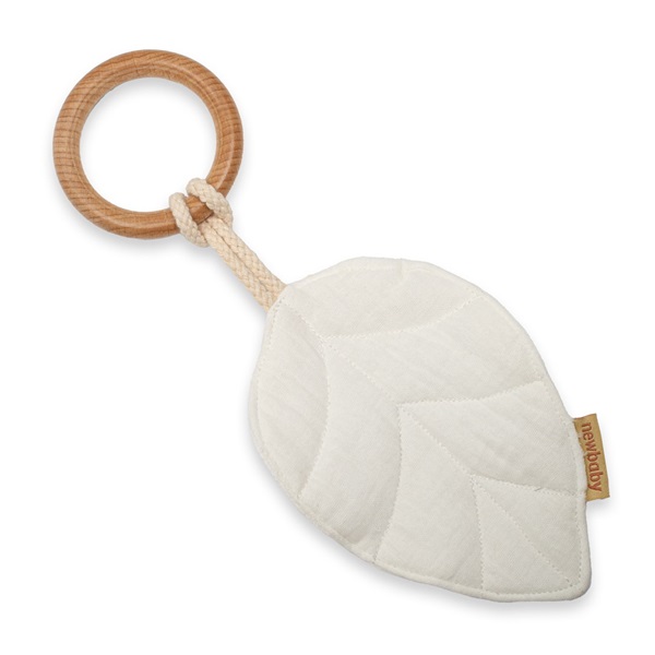 Baby teether New Baby Leaf white