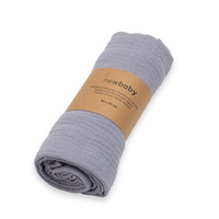 Muslin blanket New Baby grey