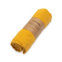 Muslin blanket New Baby mustard