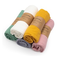 Muslin blanket New Baby mustard