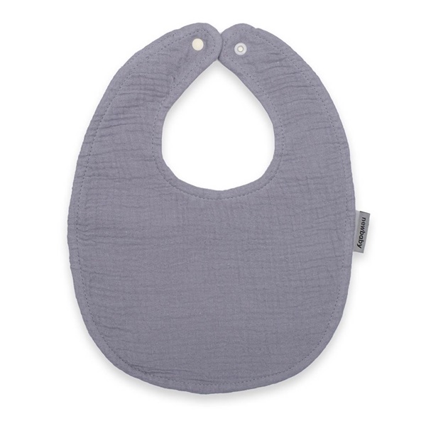 Muslin baby bib New Baby grey