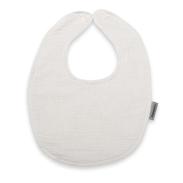 Muslin baby bib New Baby white