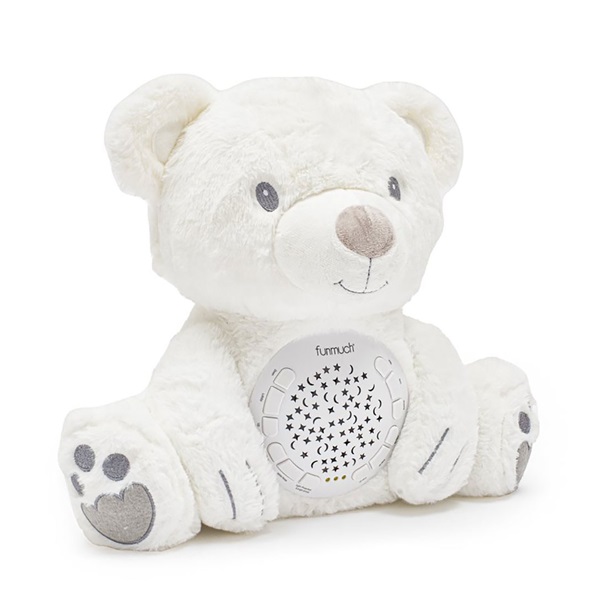 Plush polar bear with projector