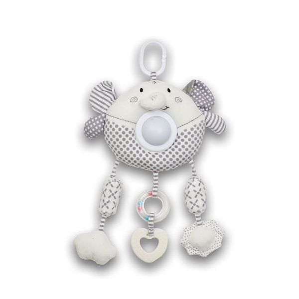 Plush hanging toy elephant with light and music