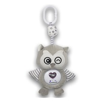Stuffed owl hanging toy with light and music