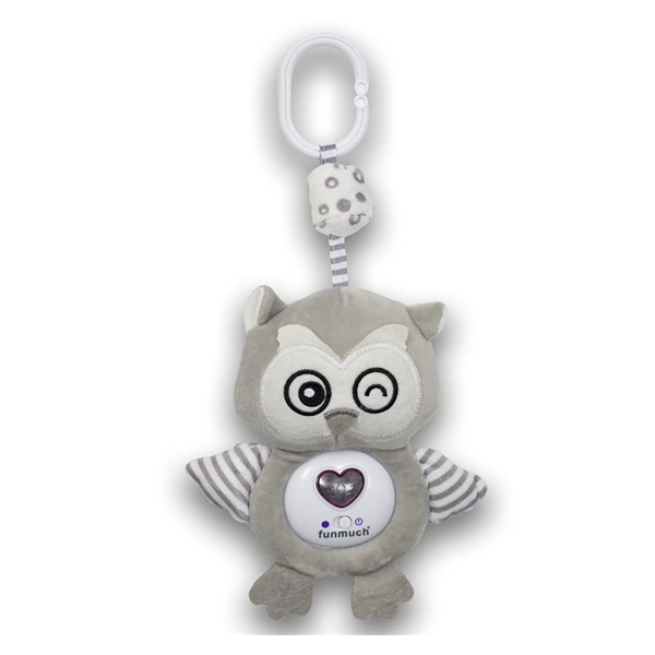 Stuffed owl hanging toy with light and music