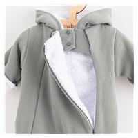 New Baby Frosty grey Infant Jumpsuit with Hood, size 56 (0-3m)