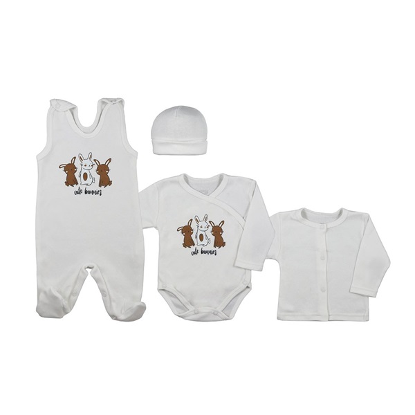 4-piece baby set Koala Rabbit ecru, size 50