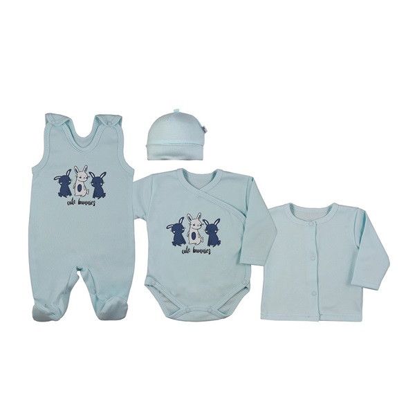 4-piece infant set Koala Rabbit blue, size 50