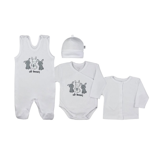 4-piece infant set Koala Rabbit white, size 62 (3-6m)