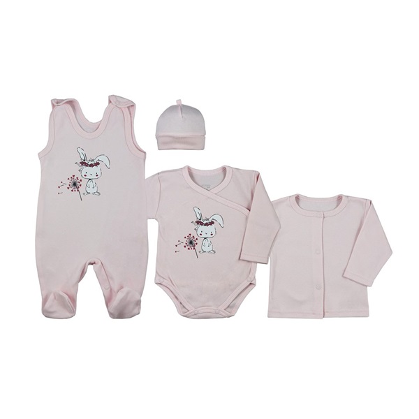 4-piece infant set Koala Rabbit pink, size 62 (3-6m)