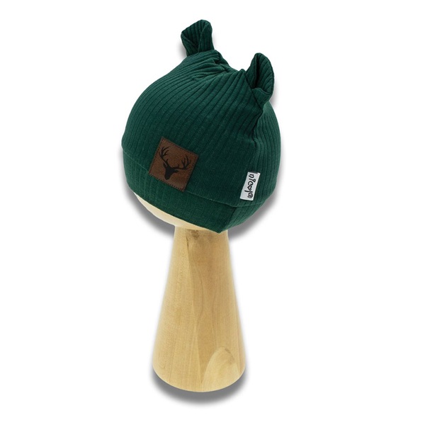 Baby cotton cap Nicol Bambi green, size 62 (3-6m)