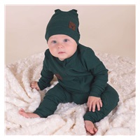 Baby cotton jumpsuit Nicol Bambi green, size 80 (9-12m)