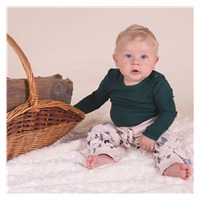 Baby Cotton Bodysuit with Side Closure Long Sleeves Nicol Bambi Green, size 56 (0-3m)
